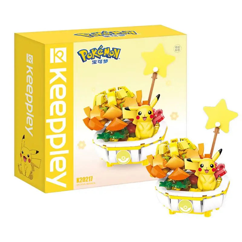 Figurine Pokemon et Fleurs