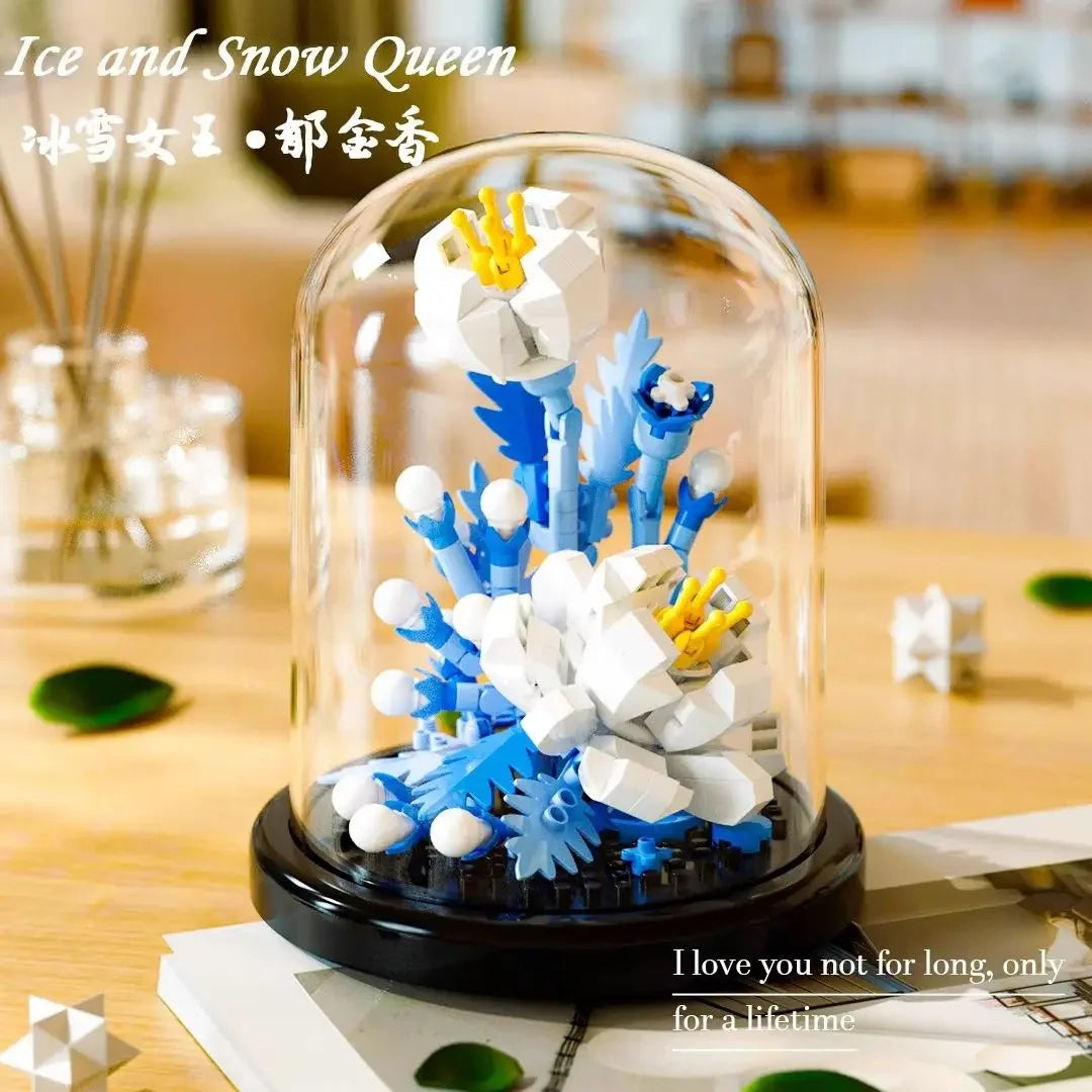 Petites fleurs sous cloche