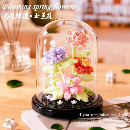 Petites fleurs sous cloche