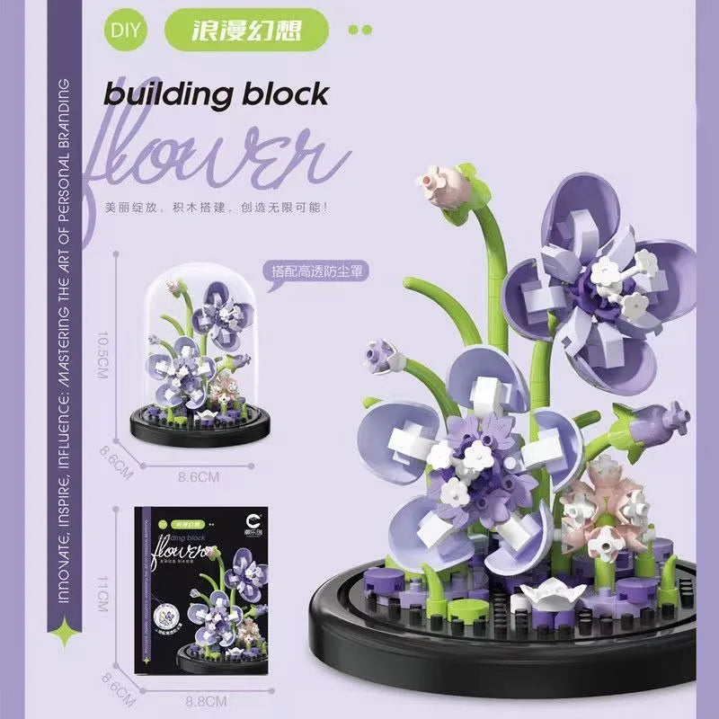 Petites fleurs sous cloche