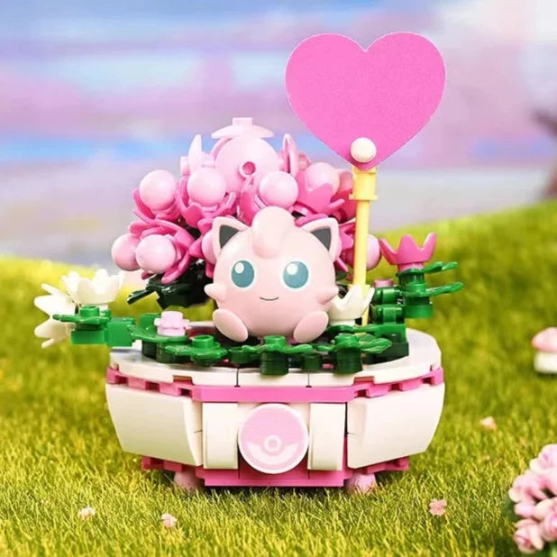 Figurine Pokemon et Fleurs