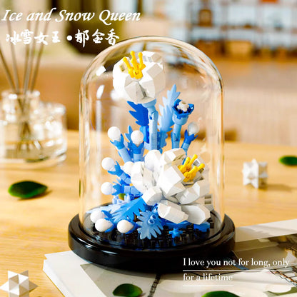 Petites fleurs sous cloche