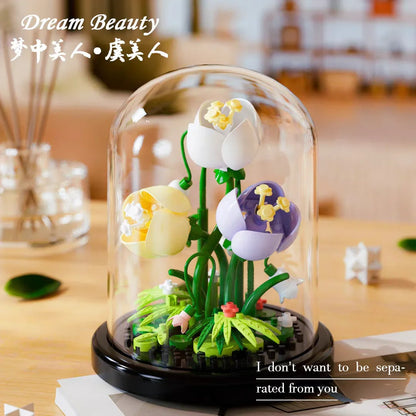 Petites fleurs sous cloche