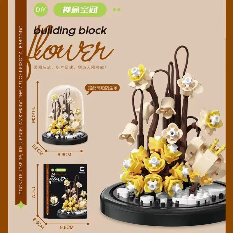 Petites fleurs sous cloche