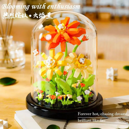 Petites fleurs sous cloche