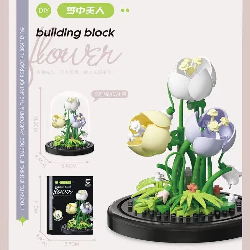 Petites fleurs sous cloche