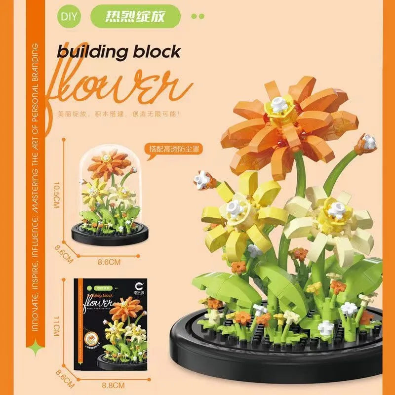 Petites fleurs sous cloche