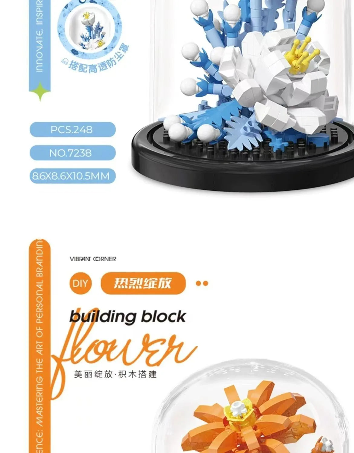 Petites fleurs sous cloche