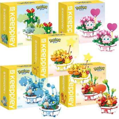 Figurine Pokemon et Fleurs