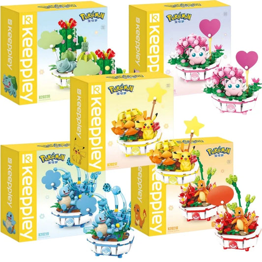 Figurine Pokemon et Fleurs